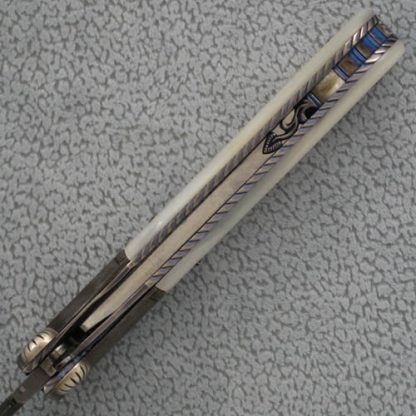 Richard S. Wright Custom Knife Mother of Pearl Ambidextrous Bolster Release Automatic Dagger - Image 3