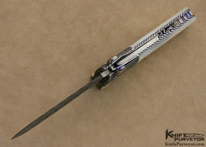 Richard S. Wright Custom Knife Mother of Pearl Ambidextrous Bolster Release Automatic Dagger - Image 7