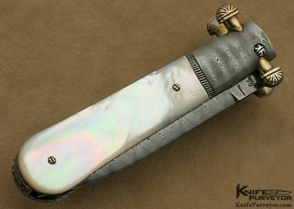 Richard S. Wright Custom Knife Mother of Pearl Ambidextrous Bolster Release Automatic Dagger - Image 3