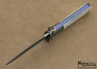Richard S. Wright Custom Knife Mother of Pearl Ambidextrous Bolster Release Automatic Dagger - Image 5