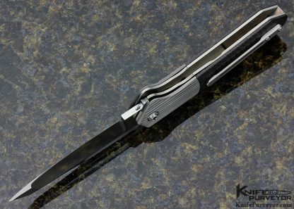 Richard Wright Custom Knife Ambidextrous Modified Tanto Bolster Release Carbon Fiber Linerlock - Image 6