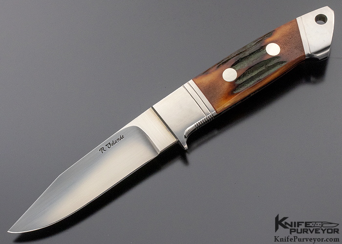 Ricardo Velarde Custom Knife Amber Stag Utility Hunter