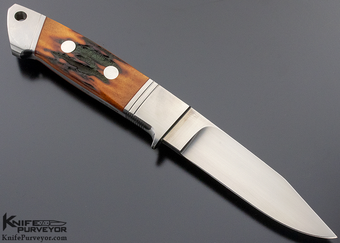 Ricardo Velarde Custom Knife Amber Stag Utility Hunter - Image 3