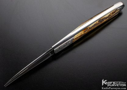 Scott Sawby Custom Knife Stag "Tanager" Self Lock Engraved Rick Simmons - Image 6