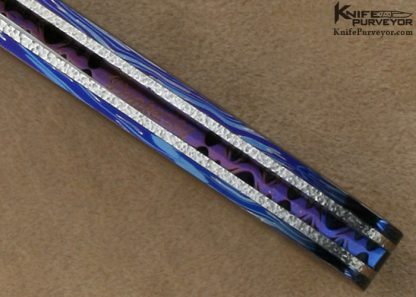 Rick Dunkerely Custom Knife Blued Sole Authorship "St. Patrick's Day" Mosaic Damascus Linerlock - Image 7