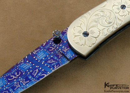 Rick Dunkerley Custom Knife Engraved Sterling Silver Linerlock - Image 2