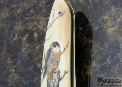Owen Wood Custom Knife Rick Fields Scrimshawed Linerlock - Image 3