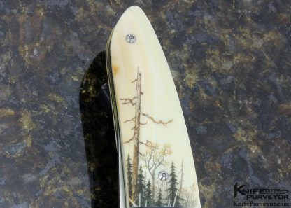 Owen Wood Custom Knife Rick Fields Scrimshawed Linerlock - Image 5