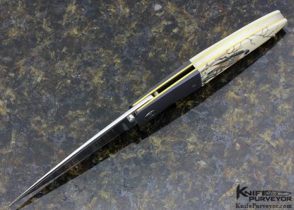 Owen Wood Custom Knife Rick Fields Scrimshawed Linerlock - Image 6