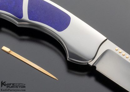 Rick Genovese Custom Knife Interframe Lapis Lockback with Gold Toothpick - Image 4