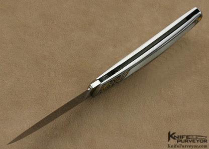 Rick Genovese Custom Knife Mother of Pearl Interframe Lockback Engraved by Brian Hochstrat Oct 25 2012 - Image 9