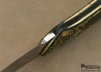 Rick Genovese Custom Knives Brian Hochstrat Engraved Blacklip Pearl Lockback - Image 8