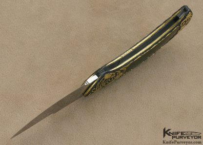 Rick Genovese Custom Knives Brian Hochstrat Engraved Blacklip Pearl Lockback - Image 7