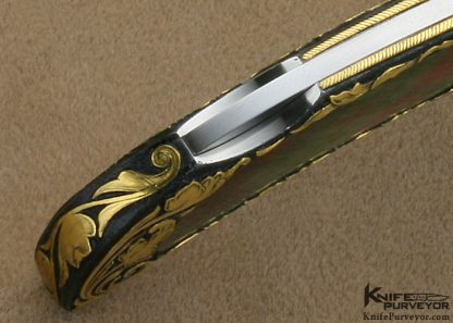 Rick Genovese Custom Knives Brian Hochstrat Engraved Blacklip Pearl Lockback - Image 6