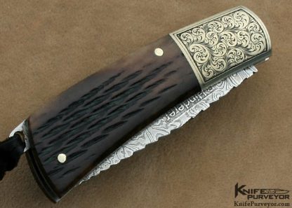 Rick Hinderer Custom Knife Simon Lytton Engraved Sole Authorship Damascus Tail Lock - Image 3