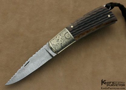 Rick Hinderer Custom Knife Simon Lytton Engraved Sole Authorship Damascus Tail Lock