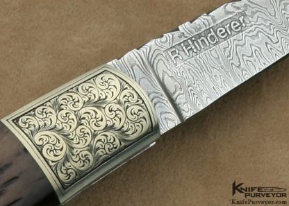 Rick Hinderer Custom Knife Simon Lytton Engraved Sole Authorship Damascus Tail Lock - Image 4