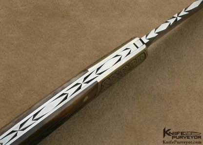 Rick Hinderer Custom Knife Simon Lytton Engraved Sole Authorship Damascus Tail Lock - Image 6