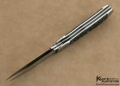 Rick Nowland Custom Knife Armadillo Shell Copperhead Trapper Slip Joint - Image 5