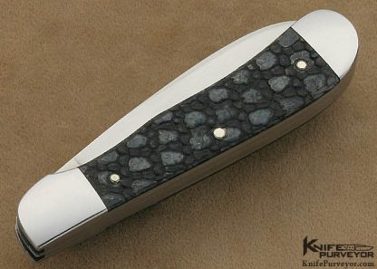Rick Nowland Custom Knife Armadillo Shell Copperhead Trapper Slip Joint - Image 3