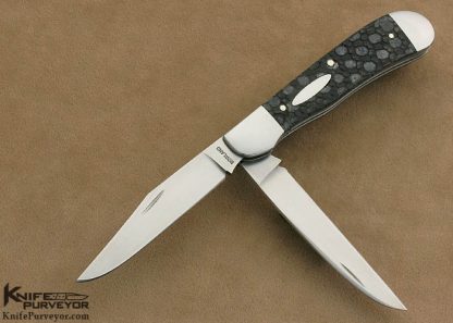 Rick Nowland Custom Knife Armadillo Shell Copperhead Trapper Slip Joint