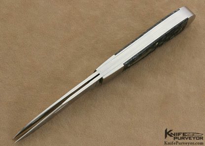 Rick Nowland Custom Knife Armadillo Shell Copperhead Trapper Slip Joint - Image 4