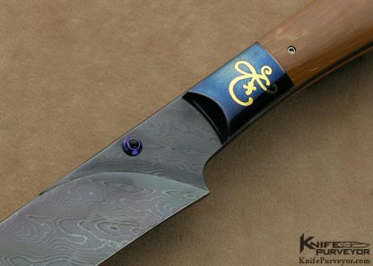 Bertie Rietveld Custom Knife Sole Authorship Engraved Damascus  Persian Fighter - Image 2
