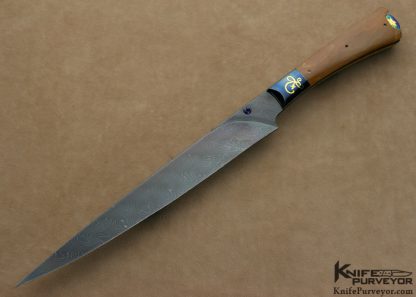 Bertie Rietveld Custom Knife Sole Authorship Engraved Damascus  Persian Fighter
