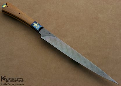 Bertie Rietveld Custom Knife Sole Authorship Engraved Damascus  Persian Fighter - Image 6