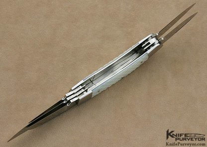 Rick Browne Custom Knife Checkered Mother of Pearl Shell 5 Blade Sowbelly Slip Joint - Image 5