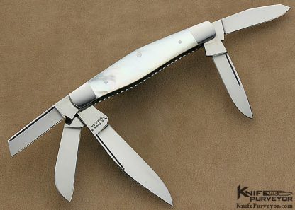 Rick Browne Custom Knife 5 Blade Mother of Pearl Shell Slipjoint