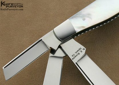 Rick Browne Custom Knife 5 Blade Mother of Pearl Shell Slipjoint - Image 2