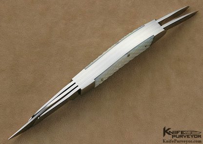 Rick Browne Custom Knife Checkered Mother of Pearl Shell 5 Blade Sowbelly Slip Joint - Image 4