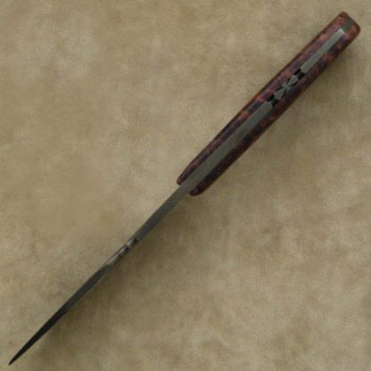 Rob Patton Custom Knife Damascus Hunter with Burlwood Scales - Image 4