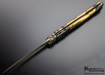 Robert Weinstock Custom Knife Damascus and Mammoth Automatic Linerlock - Image 5