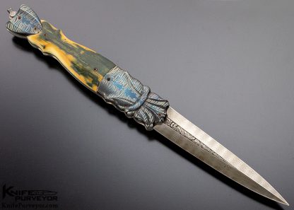 Robert Weinstock Custom Knife Damascus and Mammoth Automatic Linerlock - Image 9