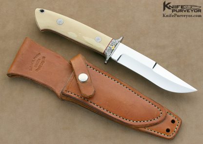 Robert Nelson Parker Custom Knife Dave Lark Engraved Mammoth Ivory Chute Knife - Image 5