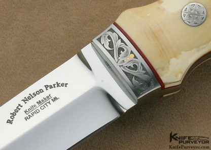 Robert Nelson Parker Custom Knife Dave Lark Engraved Mammoth Ivory Hideout Knife - Image 2