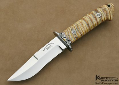 Robert Nelson Parker Custom Knife Dave Lark Engraved Mammoth Tooth Chute Knife