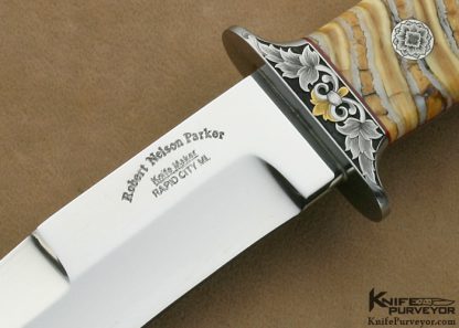 Robert Nelson Parker Custom Knife Dave Lark Engraved Mammoth Tooth Chute Knife - Image 2