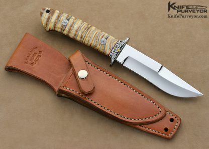Robert Nelson Parker Custom Knife Dave Lark Engraved Mammoth Tooth Chute Knife - Image 6