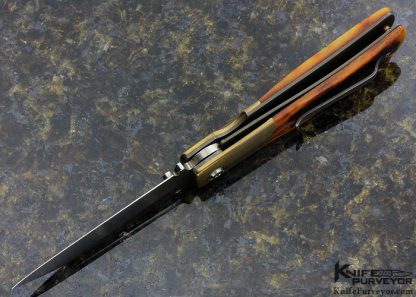 Robert Terzuola Custom Knife TTF-6 Wharncliff Blade Titanium Bolsters Bolsters and Stag Scales - Image 5