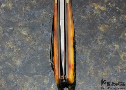 Robert Terzuola Custom Knife TTF-6 Wharncliff Blade Titanium Bolsters Bolsters and Stag Scales - Image 6