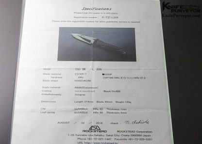 Rockstead Custom Knife "TEI" Linerlock - Image 9
