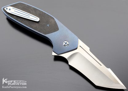 rod olsen custom knife jv galaxy marbled carbon fiber 10064 reverse