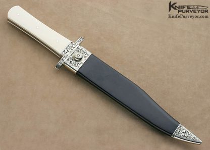 Roger M. Green Custom Knife Ray Cover Jr. Engraved Pre-ban Elephant Ivory Presentation Bowie - Image 7