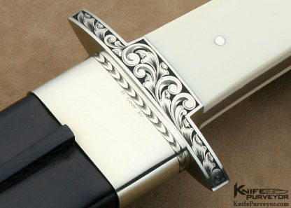Roger M. Green Custom Knife Ray Cover Jr. Engraved Pre-ban Elephant Ivory Presentation Bowie - Image 4
