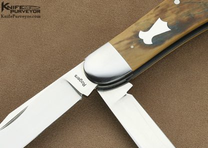 Richard Rogers Custom Knife 3 Blade Sow Belly Slip Joint - Image 2