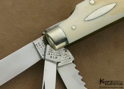 Joseph Rodgers Sheffield Exhibition Knife 6 Blade Plus Tooth Pick and Tweezers Antique Elphant Ivory Slip Joint - Image 2