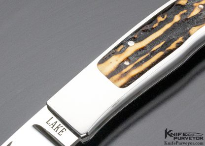 Ron Lake Custom Knife  Custom Knife Stag Interframe Sierra Lockback - Image 2